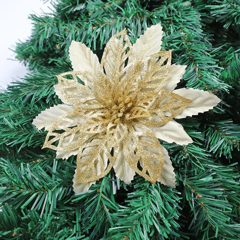 Glitzernde Florale Weihnachtsbaumdekoration Brehn