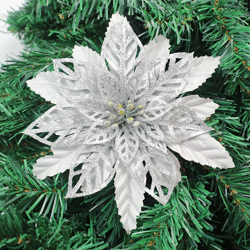 Glitzernde Florale Weihnachtsbaumdekoration Brehn