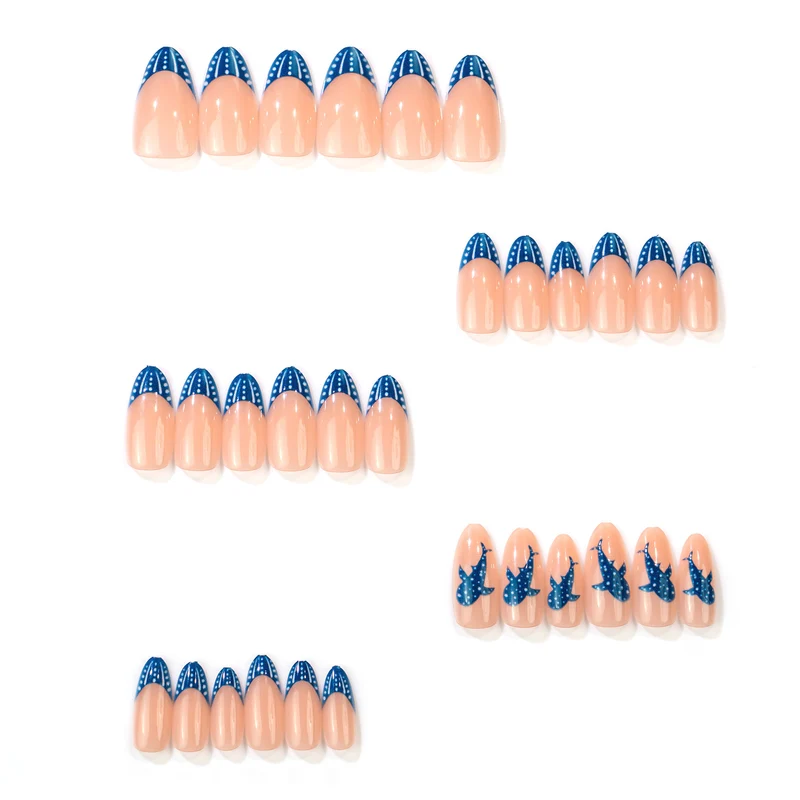 Künstlerisches Delfin-Themen Press-On Nagelkunst Set Brehn