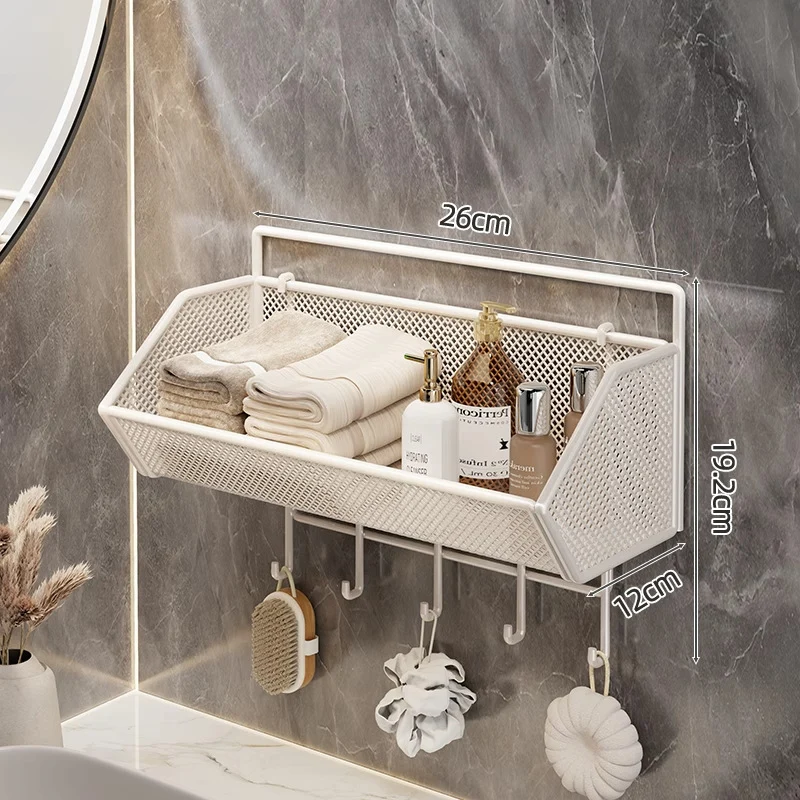 Wandmontierter Mesh-Badezimmer-Organizer-Regal