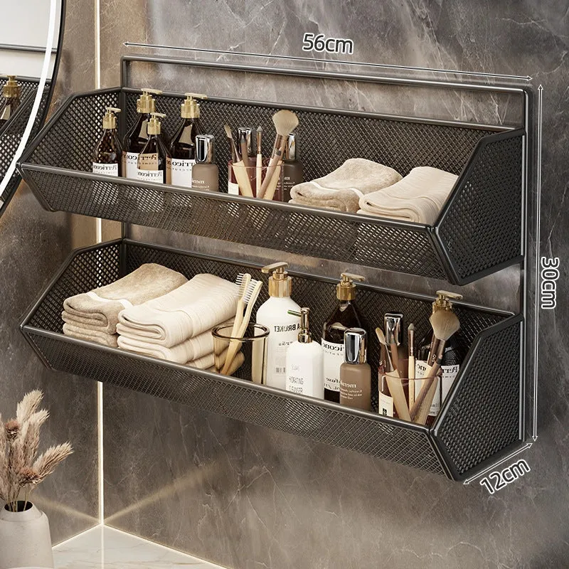 Wandmontierter Mesh-Badezimmer-Organizer-Regal