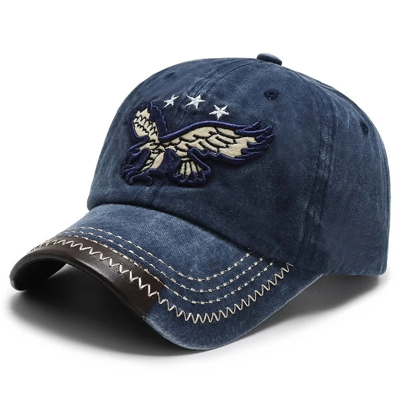 Herren Distressed Bestickte Baseballkappe Skanto