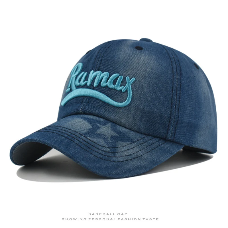 Herren Baseballkappe im Used-Look aus Jeans mit Stickerei Skanto