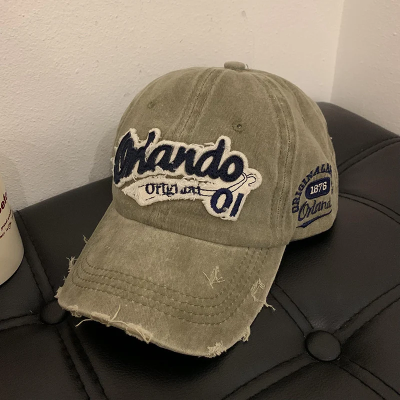 Herren Distressed Baumwoll-Baseballkappe Skanto