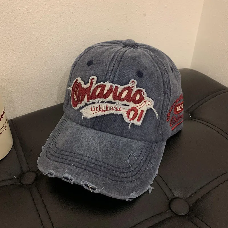 Herren Distressed Baumwoll-Baseballkappe Skanto