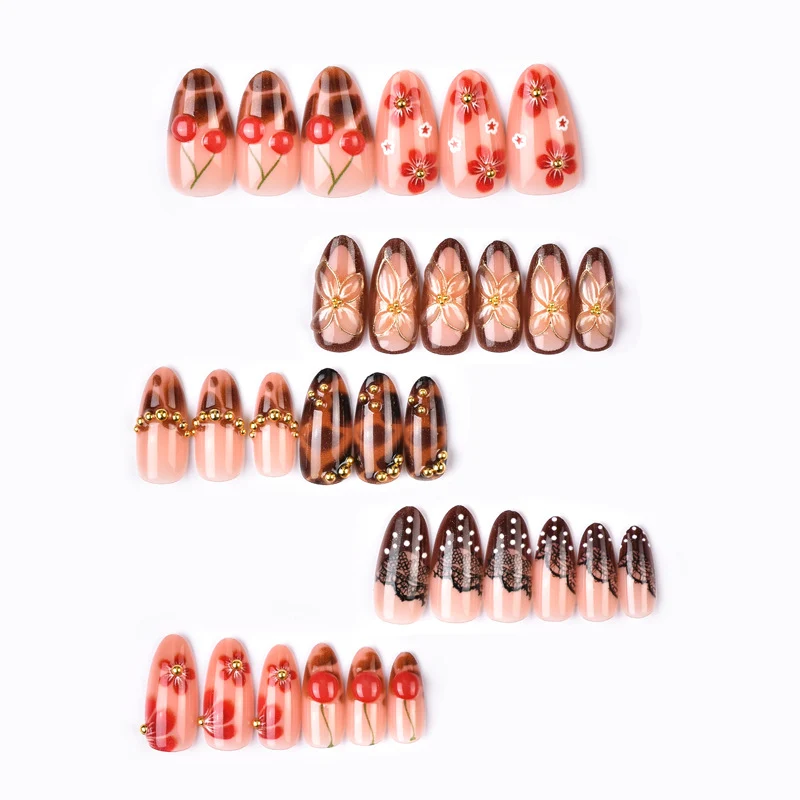 Künstlerische Kirschblüten Nail Art zum Aufkleben Brehn