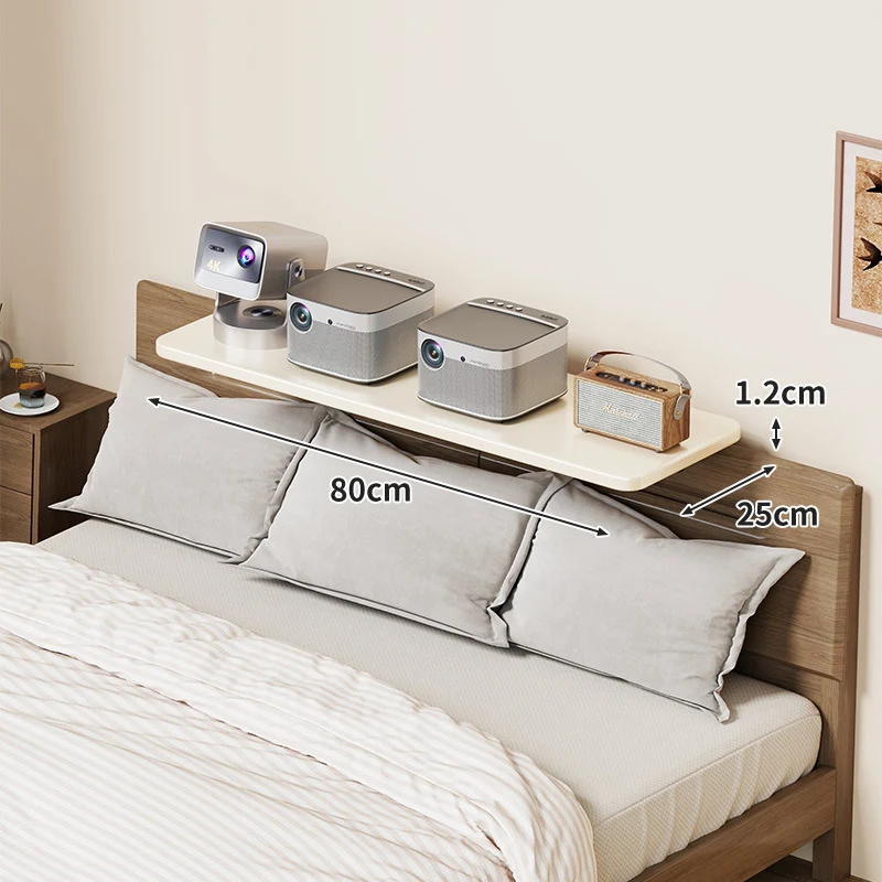 Schlanke wandmontierte schwebende Nachttischablage mit verdeckten Halterungen