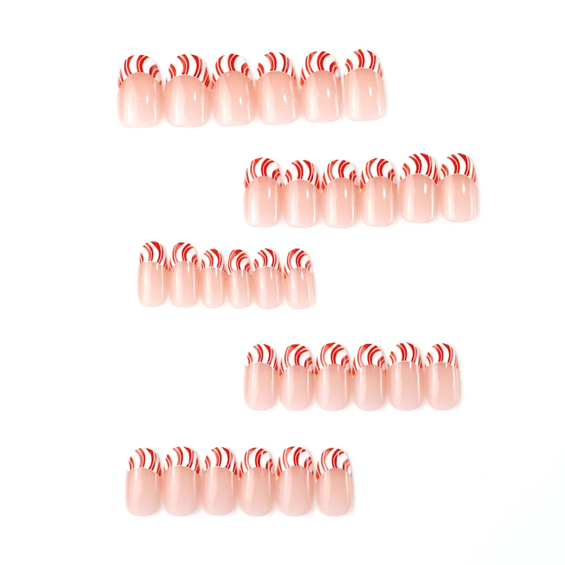 Künstlerische Zuckerstange Press-On Nagelkunst Brehn