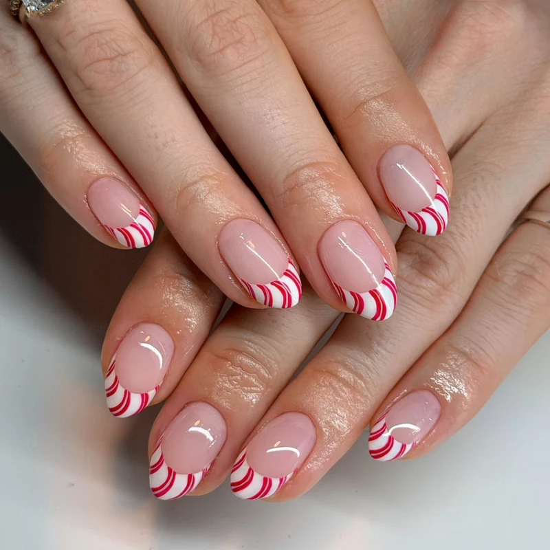 Künstlerische Zuckerstange Press-On Nagelkunst Brehn