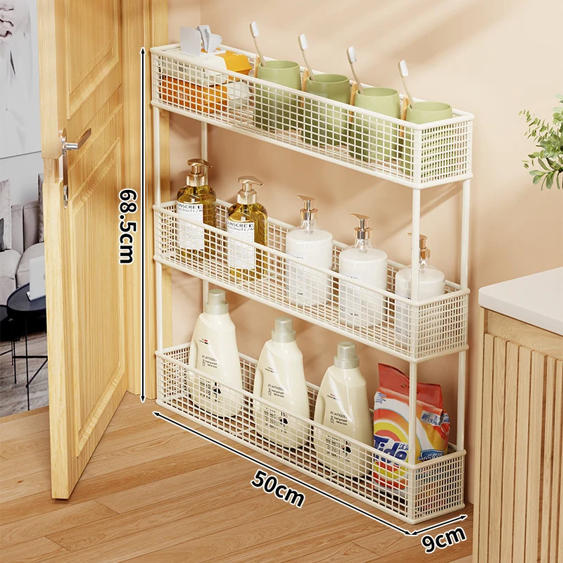 Slim Narrow Pull-Out Mesh Storage Organizer für Schrank und Türspalt