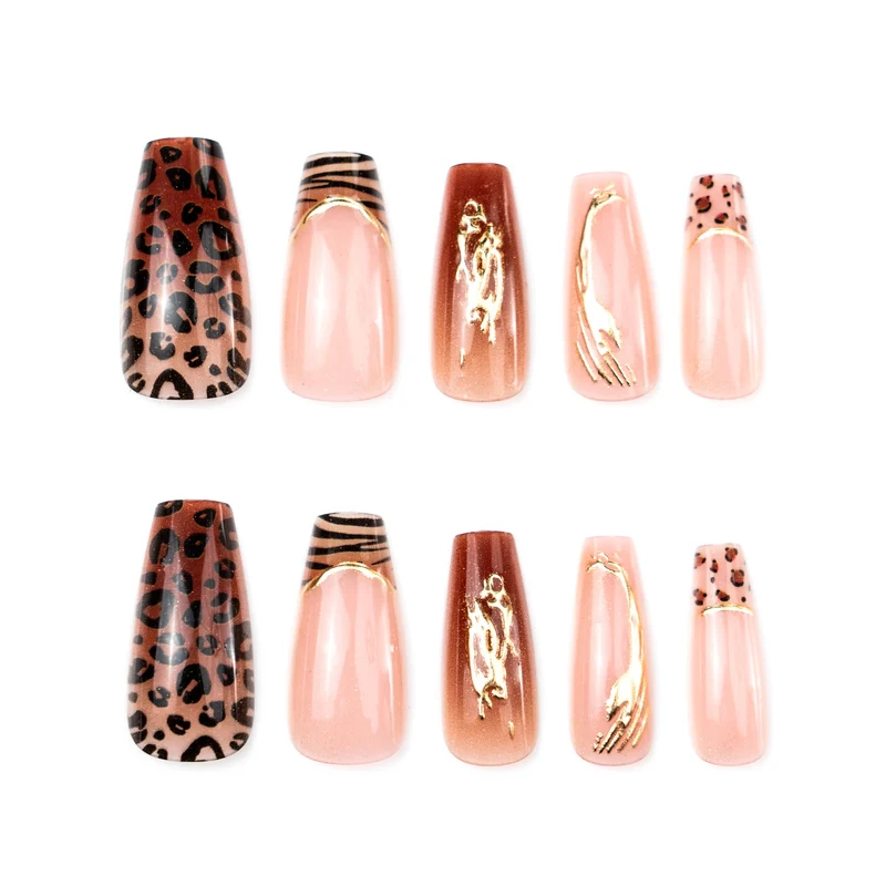 Animal Print Press-On Nail Art Set Brehn