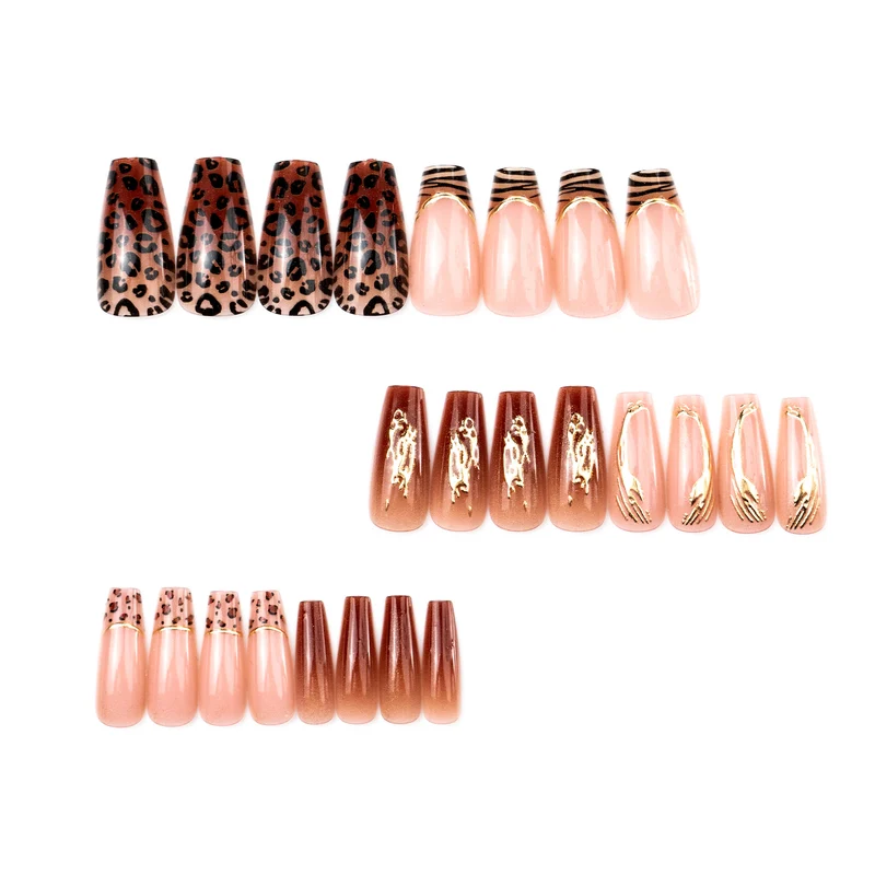 Animal Print Press-On Nail Art Set Brehn