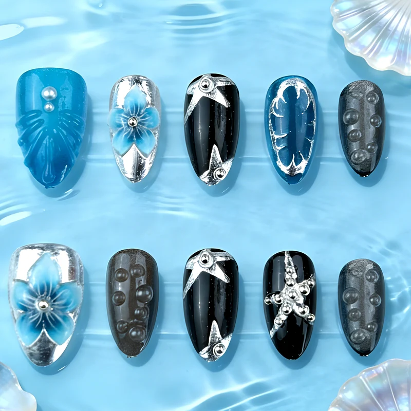 Künstlerisches Themen-Press-On-Nagelkunst-Set Brehn