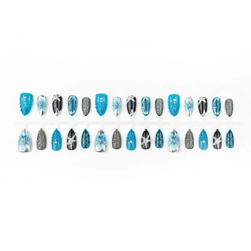 Künstlerisches Themen-Press-On-Nagelkunst-Set Brehn
