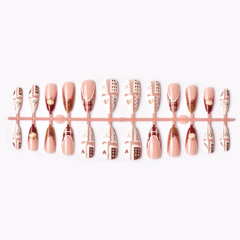 Künstlerisch Motivierte Press-On Nagelkunst Brehn