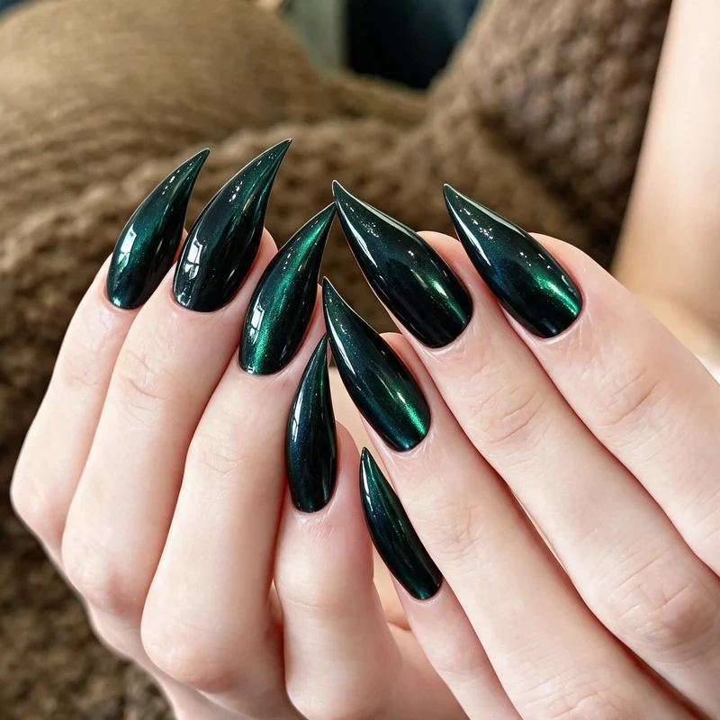 Künstlerisches Stiletto Press-On Nagelset mit glänzendem Finish Brehn