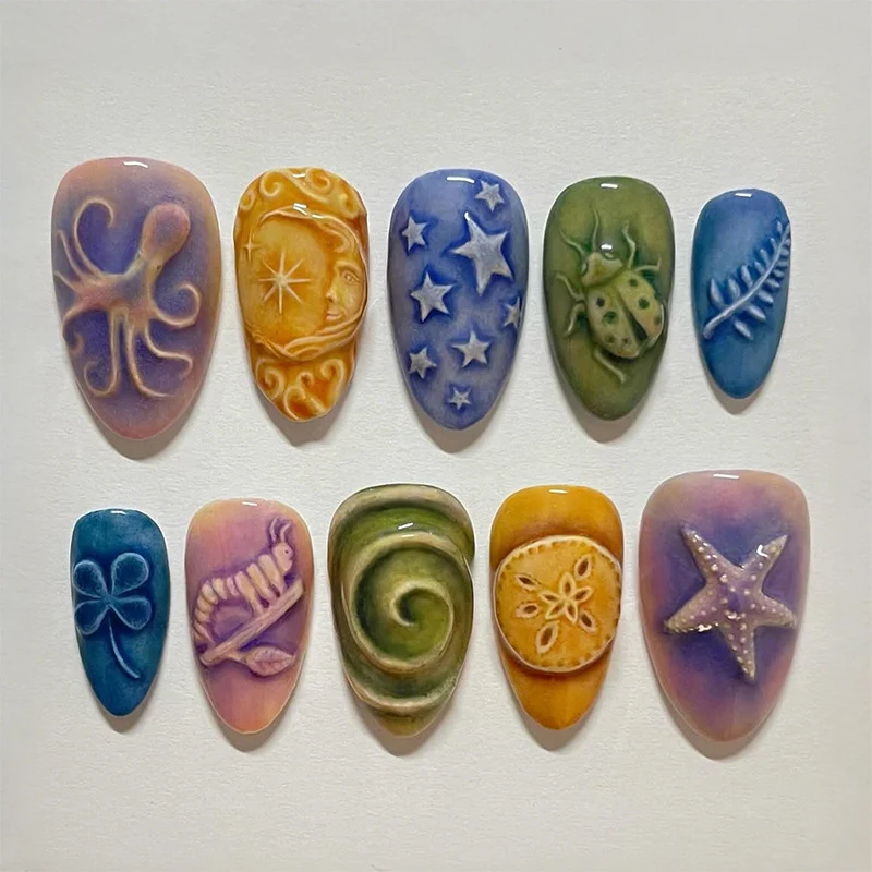 Künstlerisches Skulptiertes Nagelkunstset Brehn