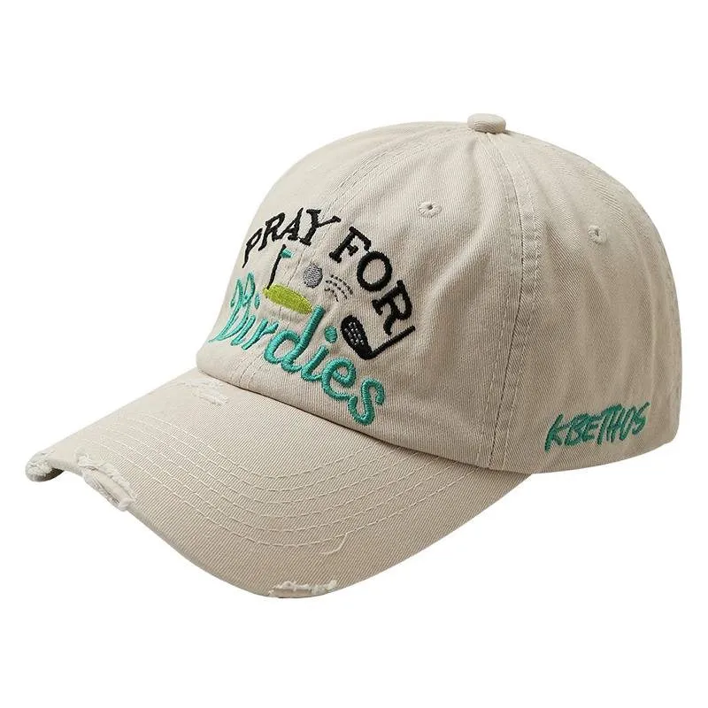 Bestickte Distressed Baseballkappe für Damen Skanto