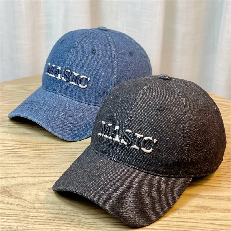 Bestickte Denim-Baseballkappe für Damen Skanto