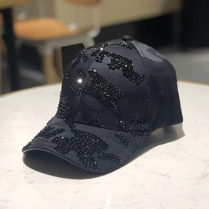 Damen Verzierte Pailletten Baseball Cap Skanto