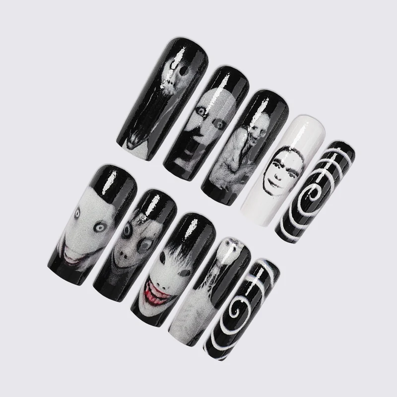 Stylisches Kunstnagelset mit einzigartigen Grafiken Brehn