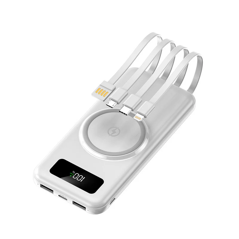 Tragbare Powerbank mit integriertem Qi-Laden und Digitalanzeige Skanto
