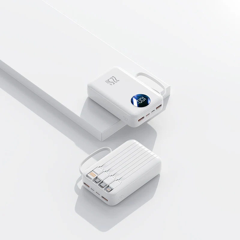 Tragbare Powerbank mit integrierter digitaler Kapazitätsanzeige und flexiblem Kabelmanagement Skanto