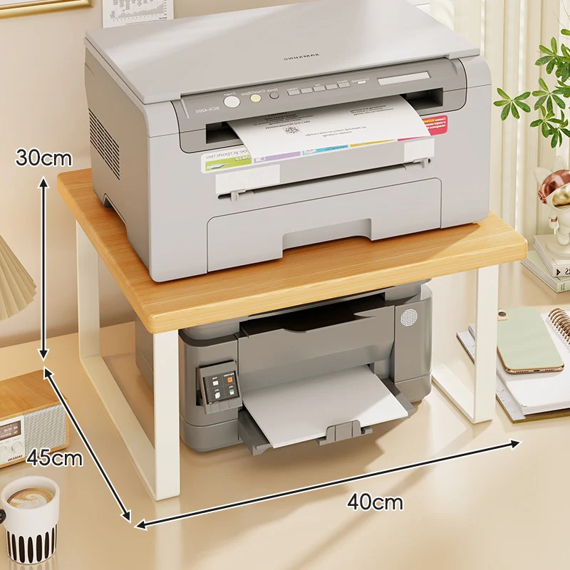 Kompakter Zwei-Ebenen Holz Schreibtisch Drucker und Monitor Ständer