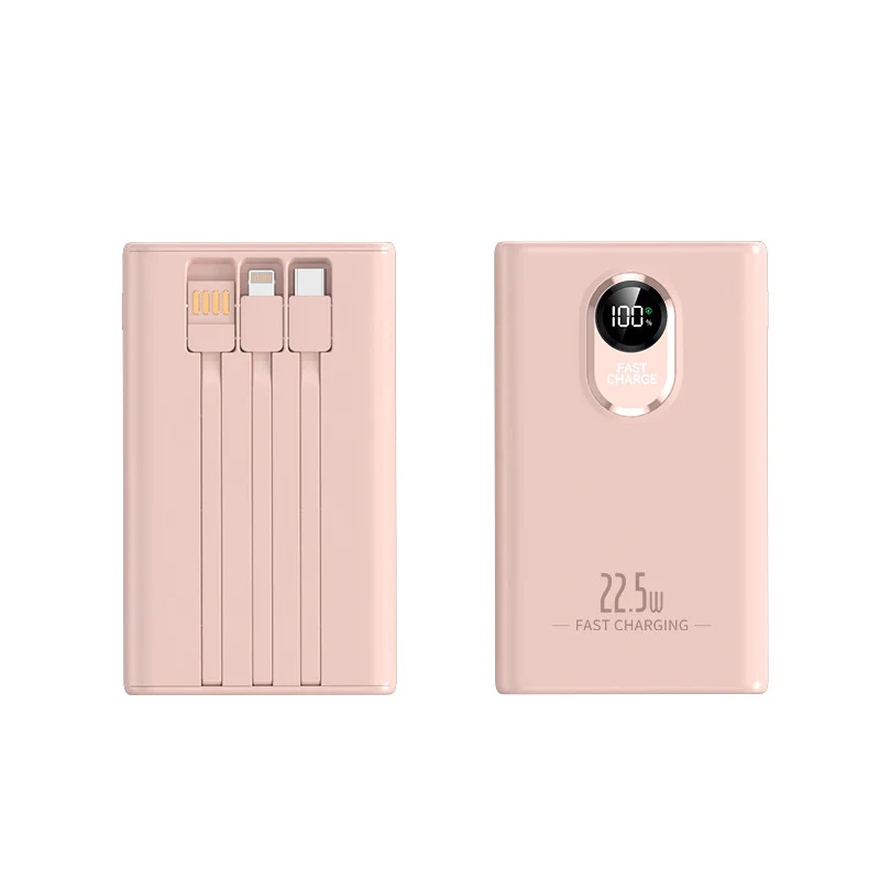 Tragbare Powerbank mit integriertem Multifunktions-Ladekabel und LCD-Bildschirm Skanto