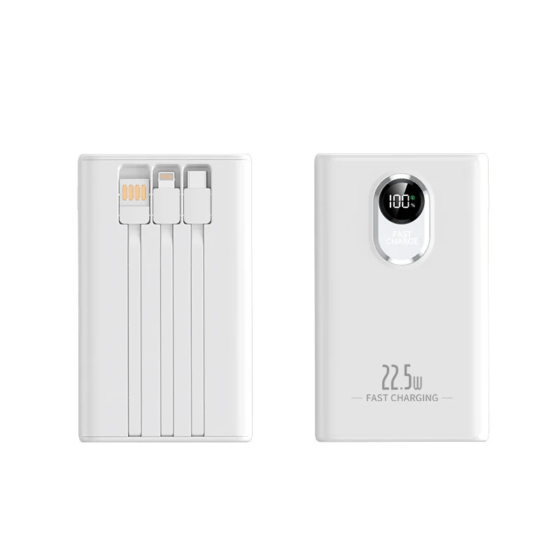 Tragbare Powerbank mit integriertem Multifunktions-Ladekabel und LCD-Bildschirm Skanto