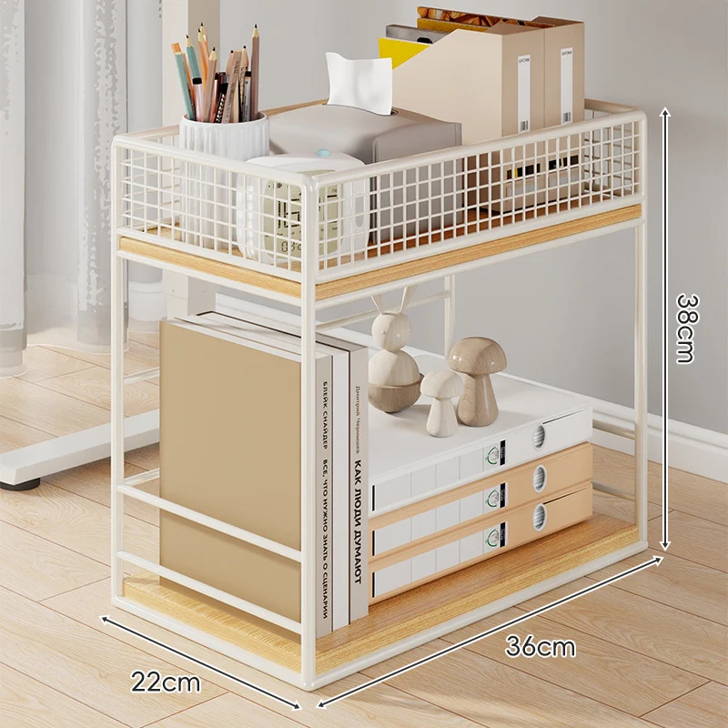 Kompakte Zwei-Schichten Metall-Mesh Schreibtisch-Organizer-Regal