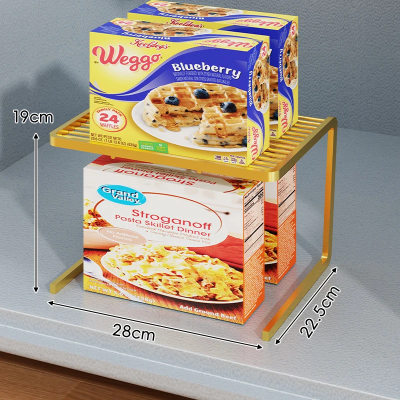 Kompakter dreistufiger slatted Metall Theken-Pantry-Organizer