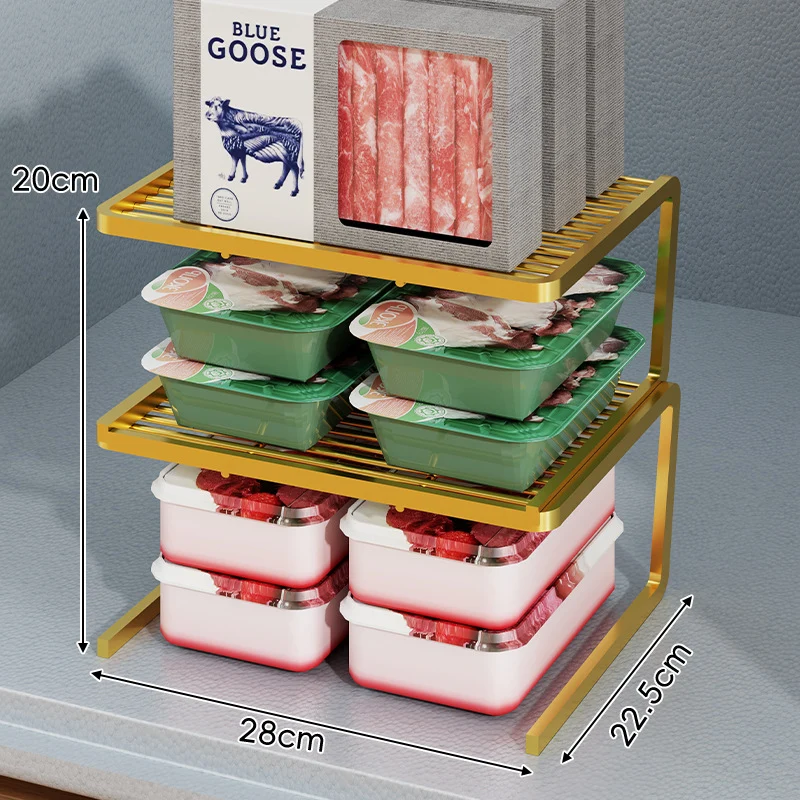 Kompakter dreistufiger slatted Metall Theken-Pantry-Organizer