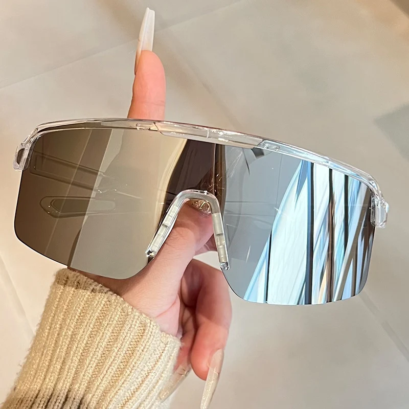 Unisex Skanto Sportliche Shield-Sonnenbrille mit Vollvisierlinse und rutschfesten Nasenpads Skanto
