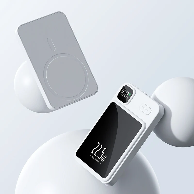 Tragbare Powerbank mit kabelloser Ladefunktion und intelligenter LED-Anzeige Skanto