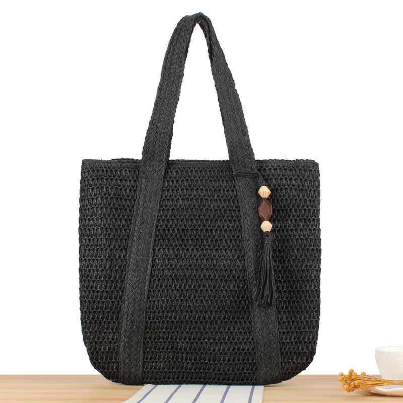 Umweltfreundliche Raffia-Einkaufstasche mit elegantem Quasten-Detail Skanto