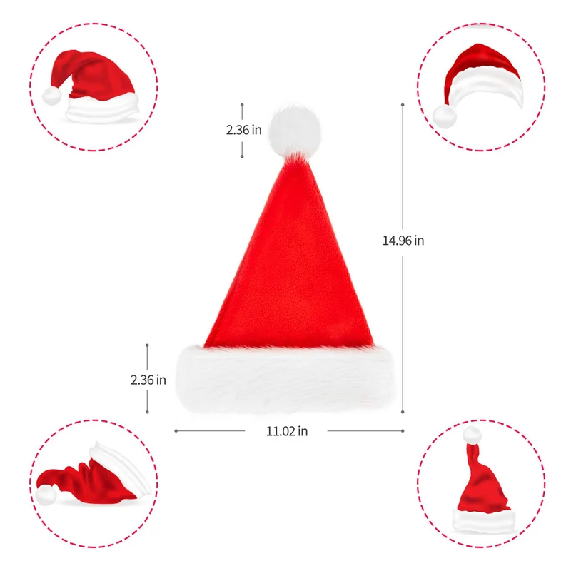 Weihnachtsmütze mit luxuriösem Kunstfellrand