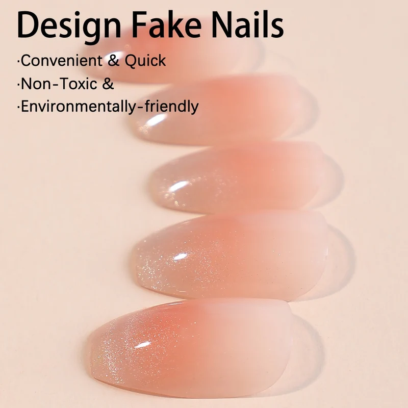 Kunstnagelset mit Ombre-Effekt und Glitzerakzenten Brehn