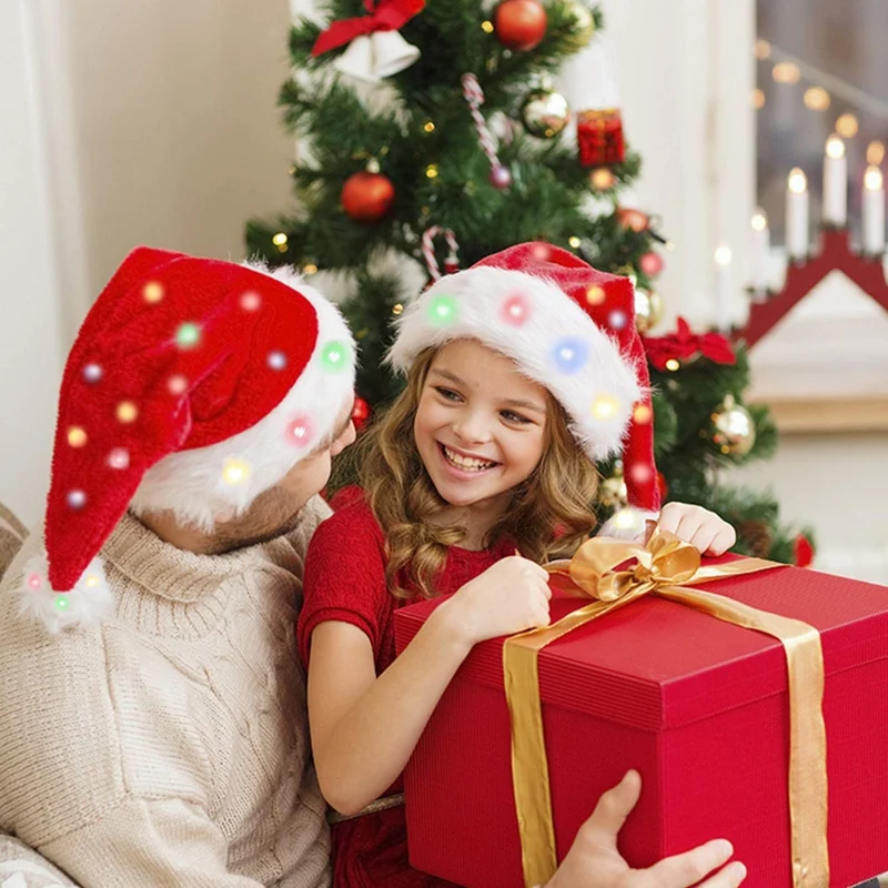 Weihnachtsmütze mit LED-Lichtern