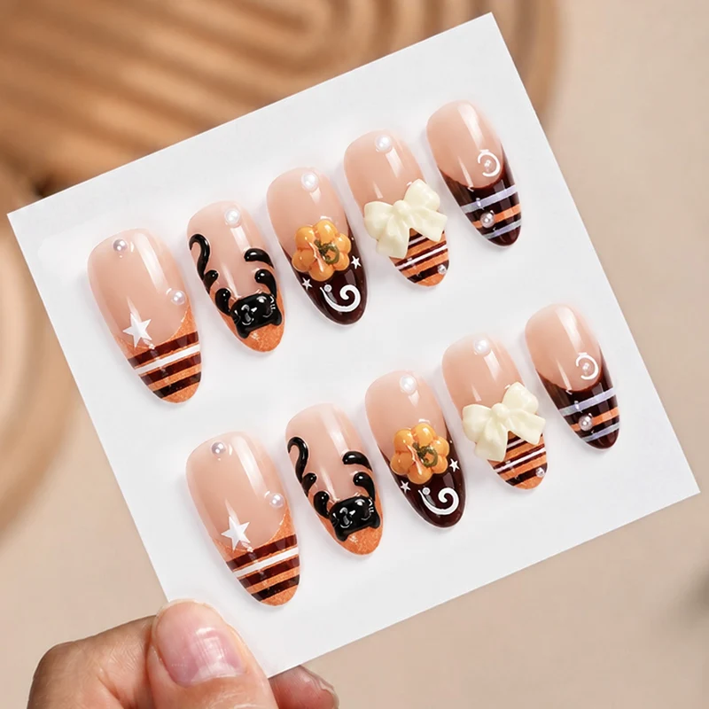 Kunstnagelset mit kreativen Halloween-Motiven Brehn