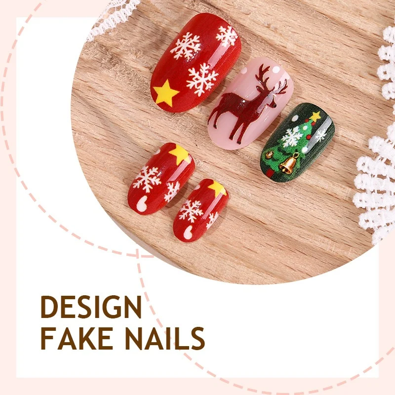 Kunstnagelset mit Weihnachtsmotiven und festlichen Designs Brehn
