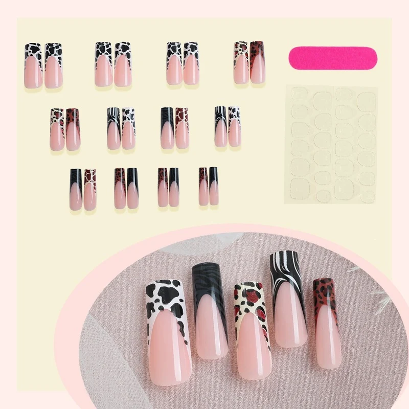 Kunstnagelset mit modischen Tier- und Farbverlauf-Designs Brehn