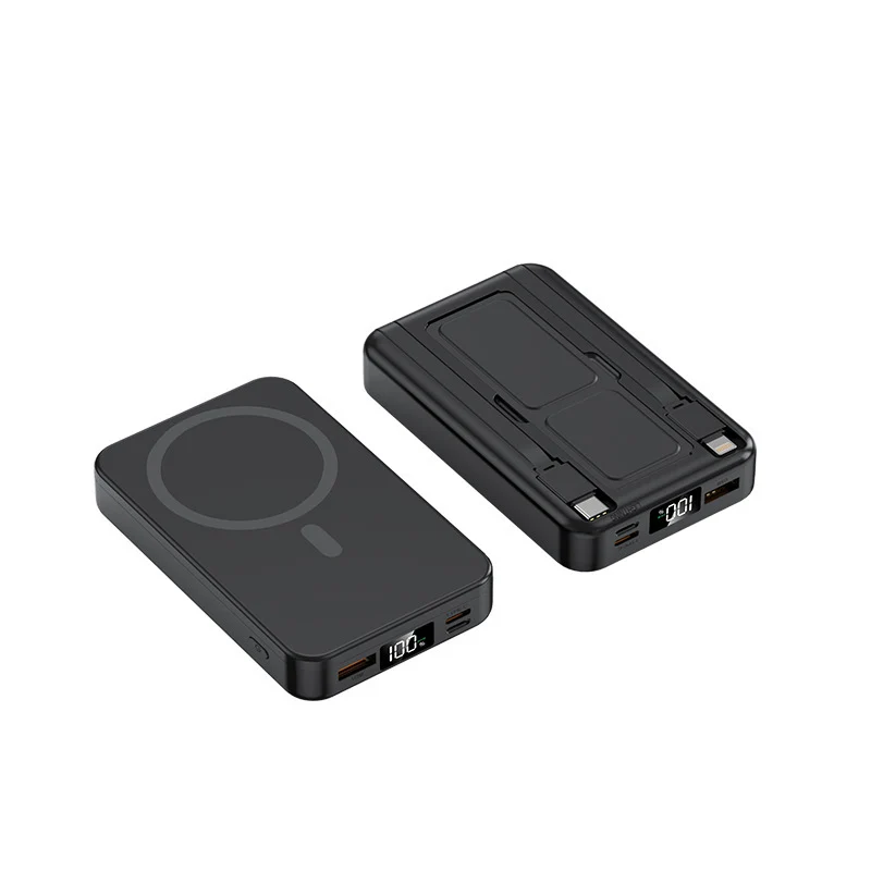 Tragbare Powerbank mit integriertem Qi-Laden und digitaler Kapazitätsanzeige Skanto