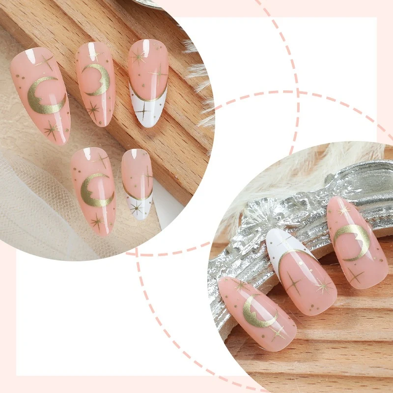 Kunstnagelset mit stylischem Mond-Design Brehn