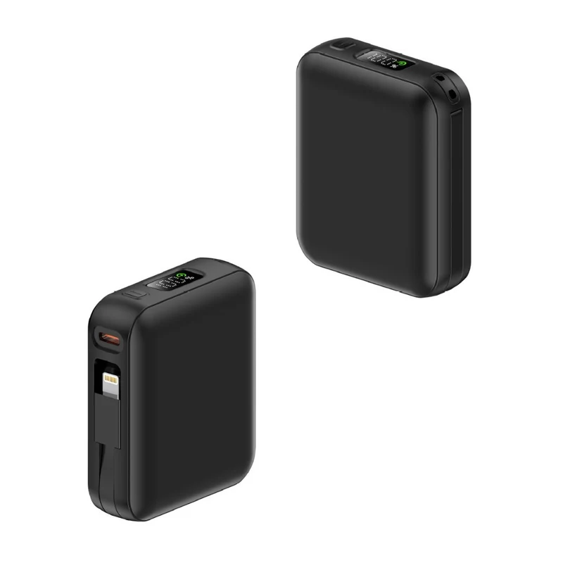 Tragbare Powerbank mit integriertem Ladekabel und Digitalanzeige Skanto