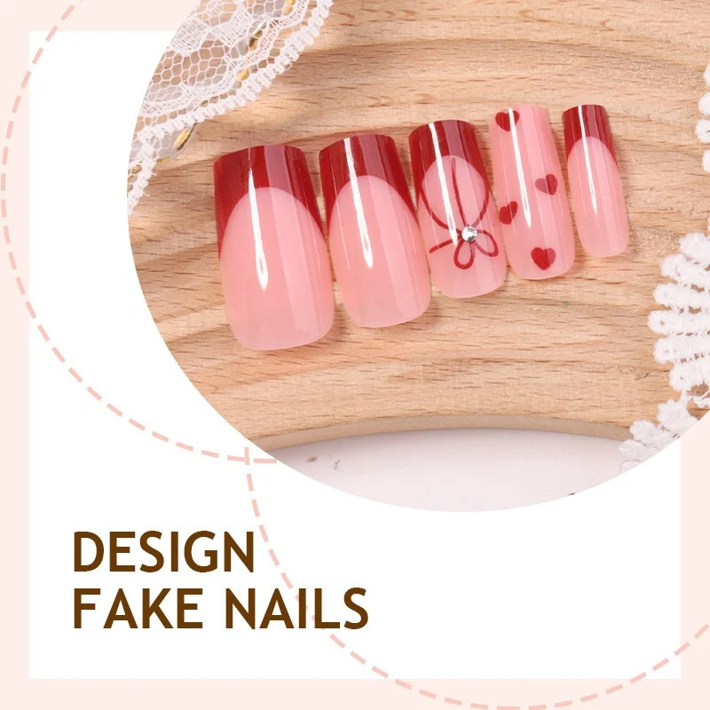 Kunstnagelset mit stilvollen Herzen und eleganten Akzenten Brehn