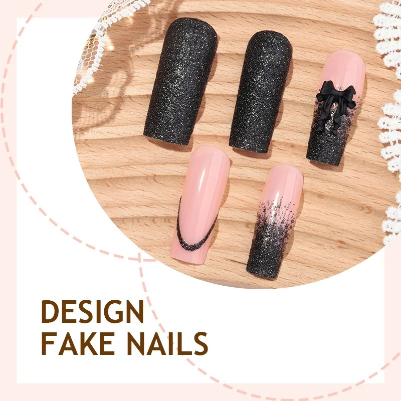 Kunstnagelset mit stilvollen Glitzer- und Ombre-Elementen Brehn