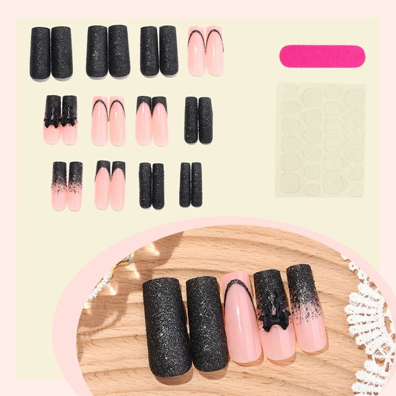 Kunstnagelset mit stilvollen Glitzer- und Ombre-Elementen Brehn