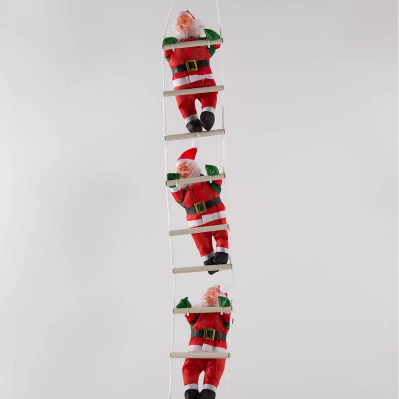 Dekorative Weihnachtsmann Figur auf Leiter