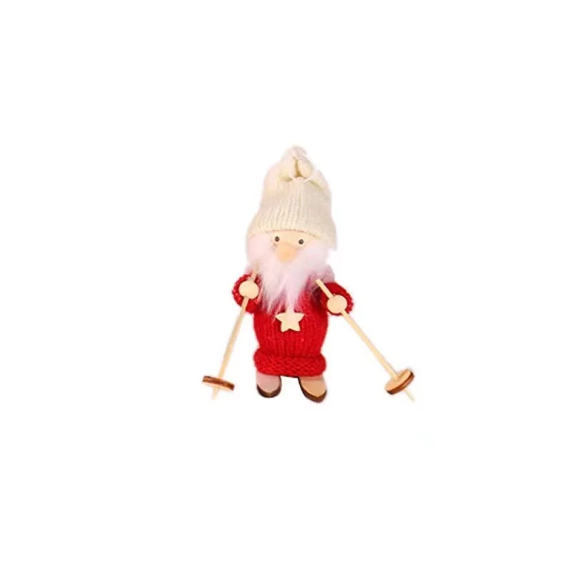 Dekorative Weihnachtsmannfigur im Skistil